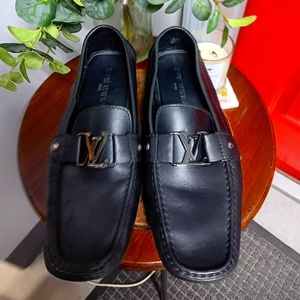 Men's AUTHENTIC Louis Vuitton black 10.5 loafers.